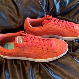 Puma Caribbean Hot Coral (orange) suede embossed Sneakers, 365766 01